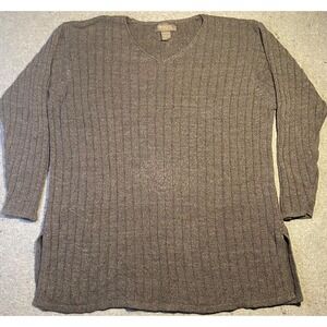 LANE BRYANT DESIGNS 14/16 Knit sweater‎ GRAY Pull Over LONG SLEEVE women